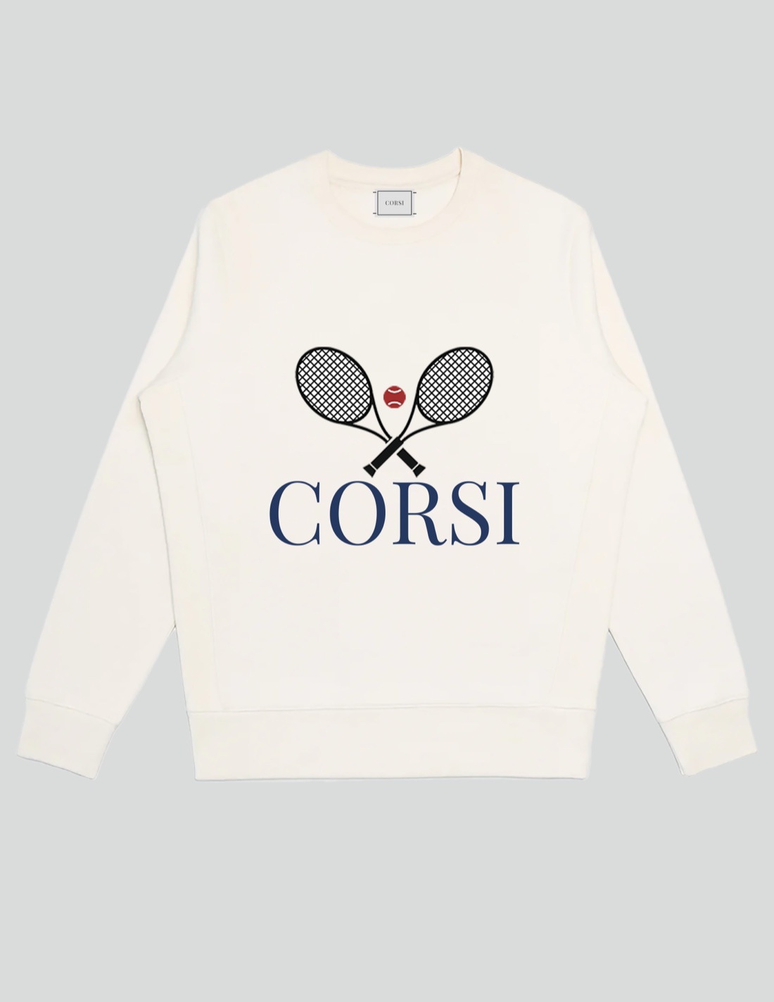 Corsi Tennis Crewneck in natural organic cotton
